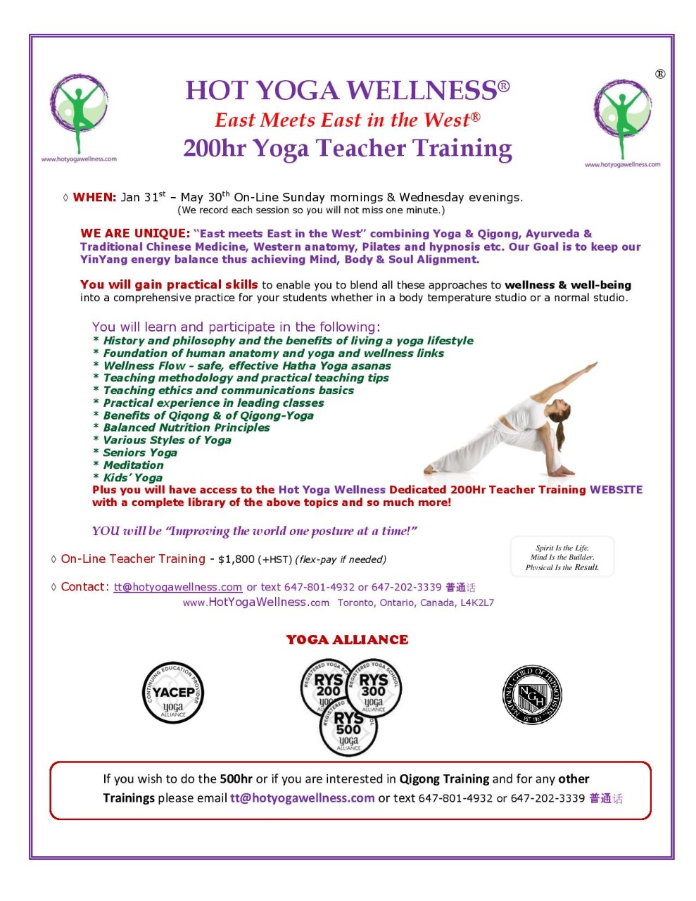 Teacher Training Hot Yoga Wellness International